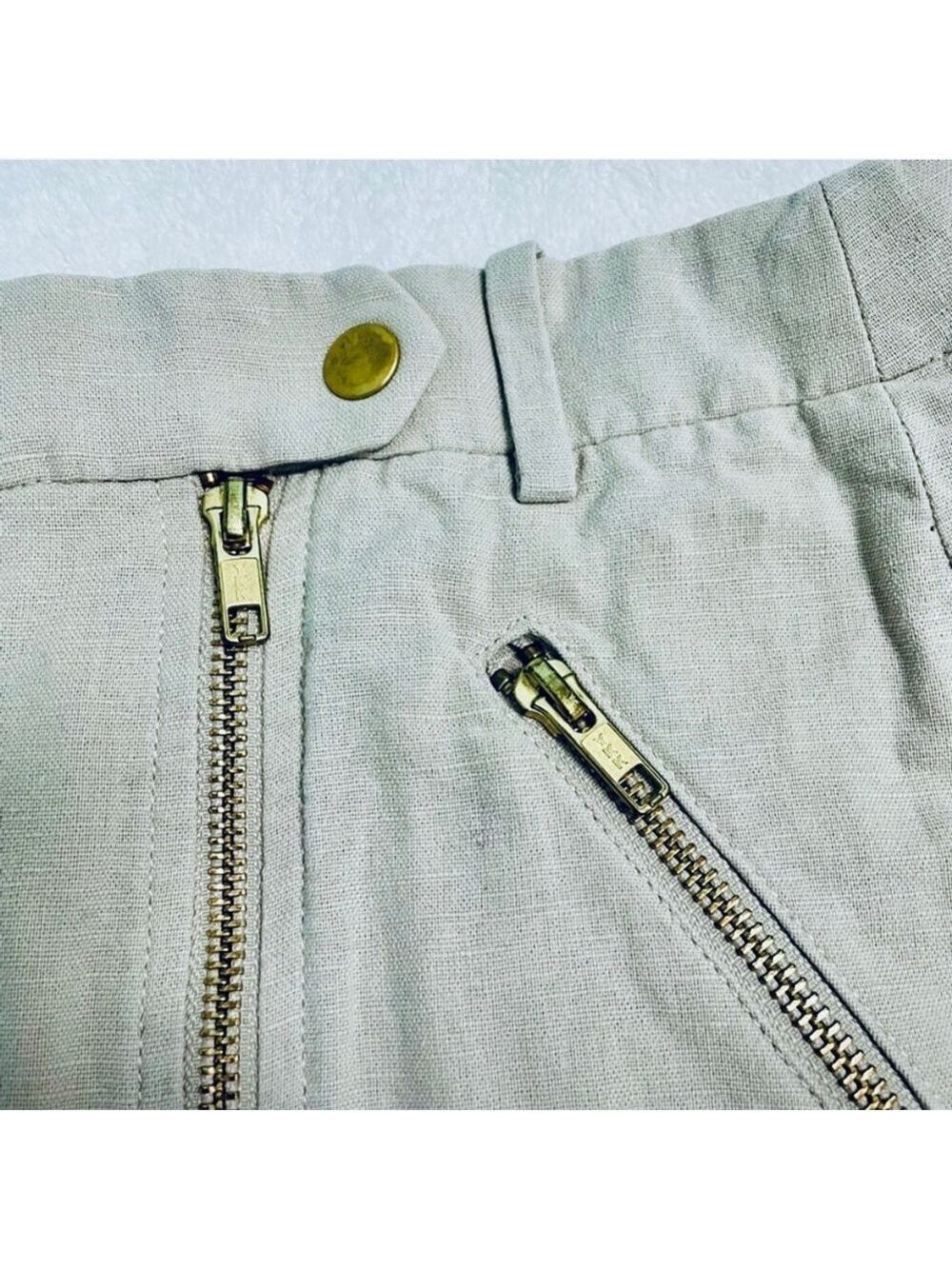 J. Crew Tan Beige Linen Utility Skirt - Picture 6 of 15